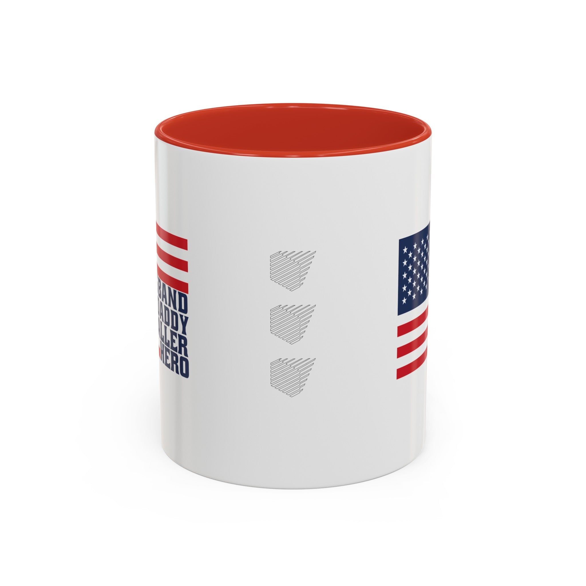 Huband, Daddy, Installer Hero American Flag Color Accent Mug