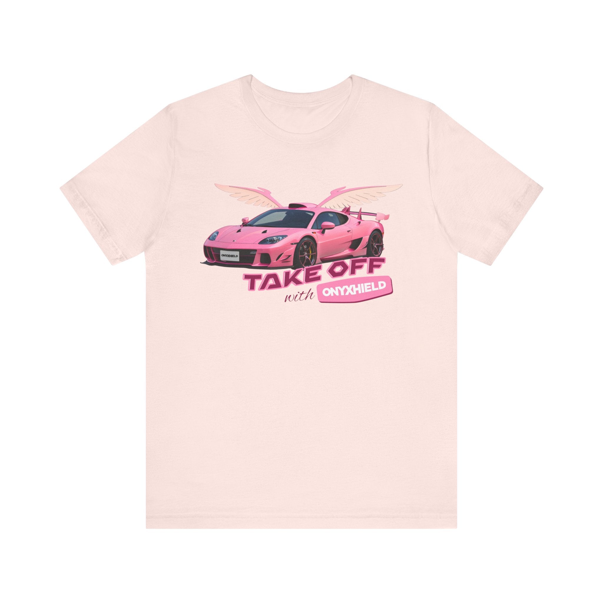 Take Off with Onxyhield Pink Wing Car T-Shirt