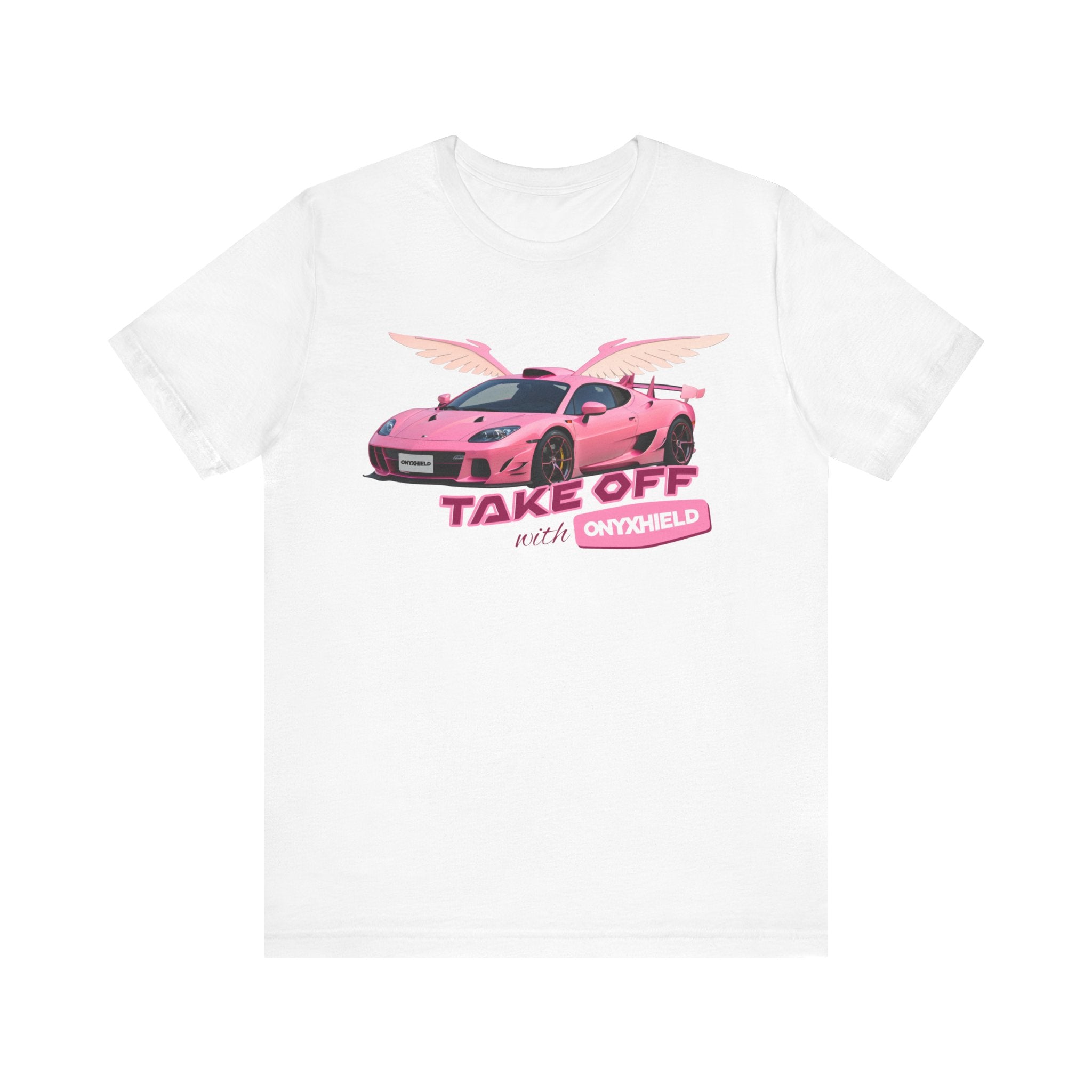 Take Off with Onxyhield Pink Wing Car T-Shirt