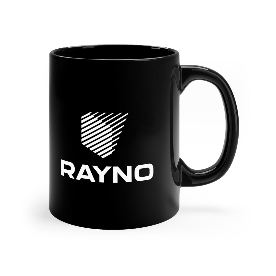 Vertical Rayno Logo 11oz Black Mug