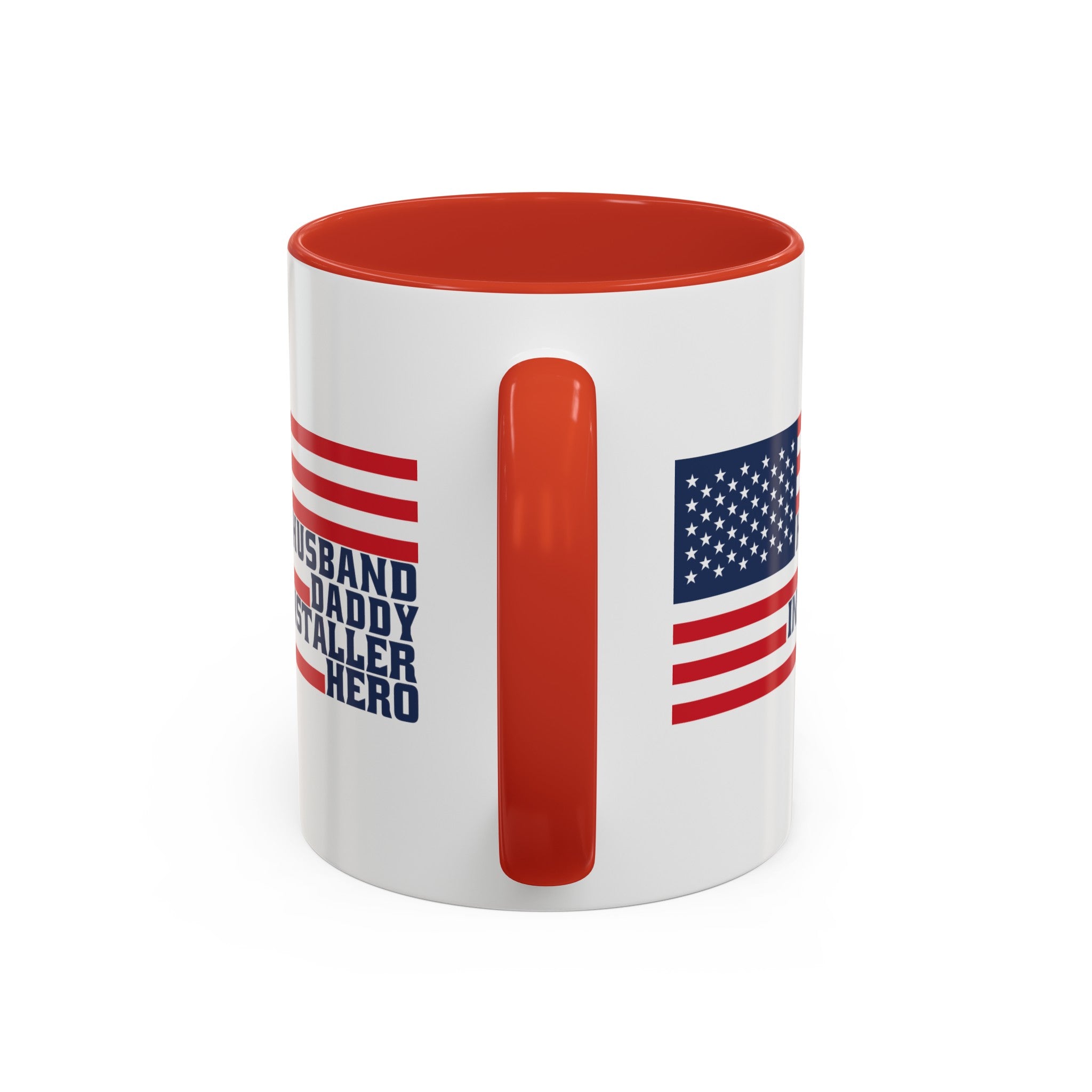 Huband, Daddy, Installer Hero American Flag Color Accent Mug