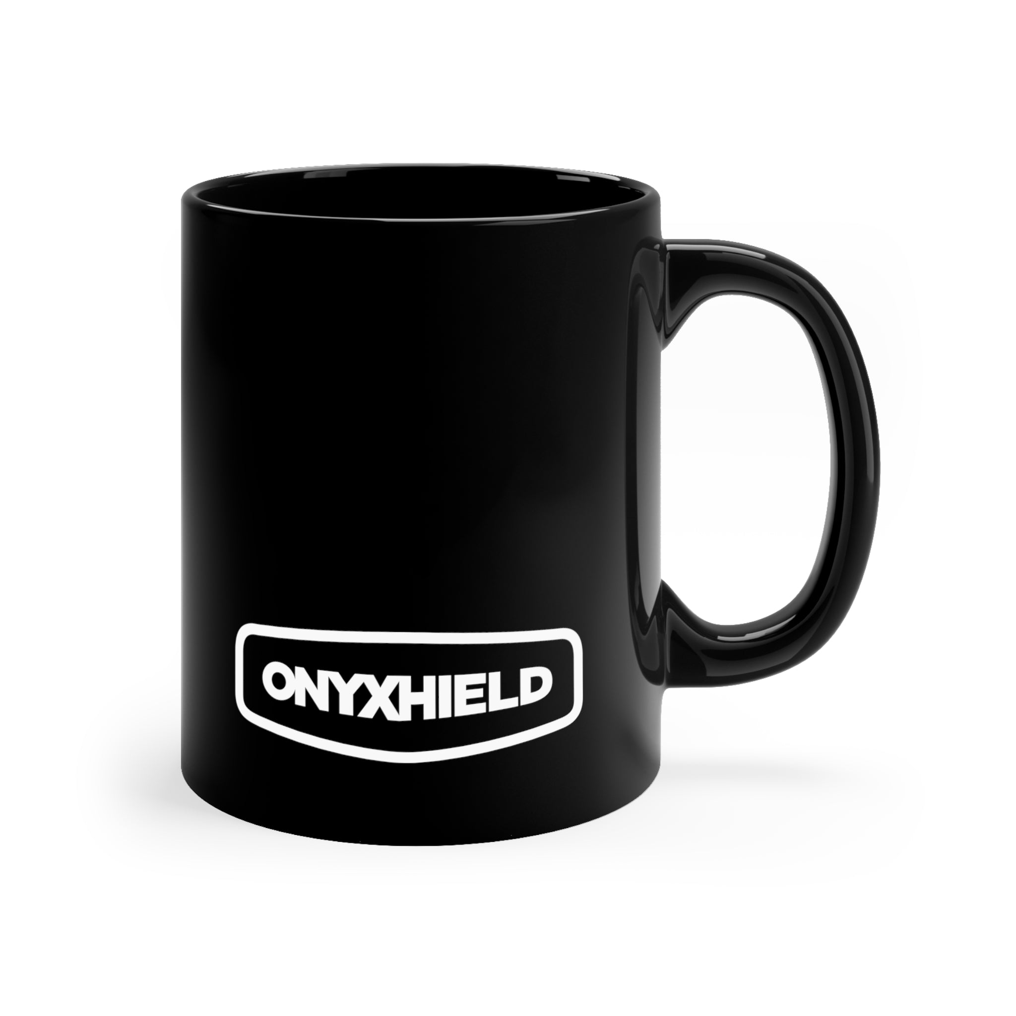 Onyxhield Full Logo 11oz Black Mug