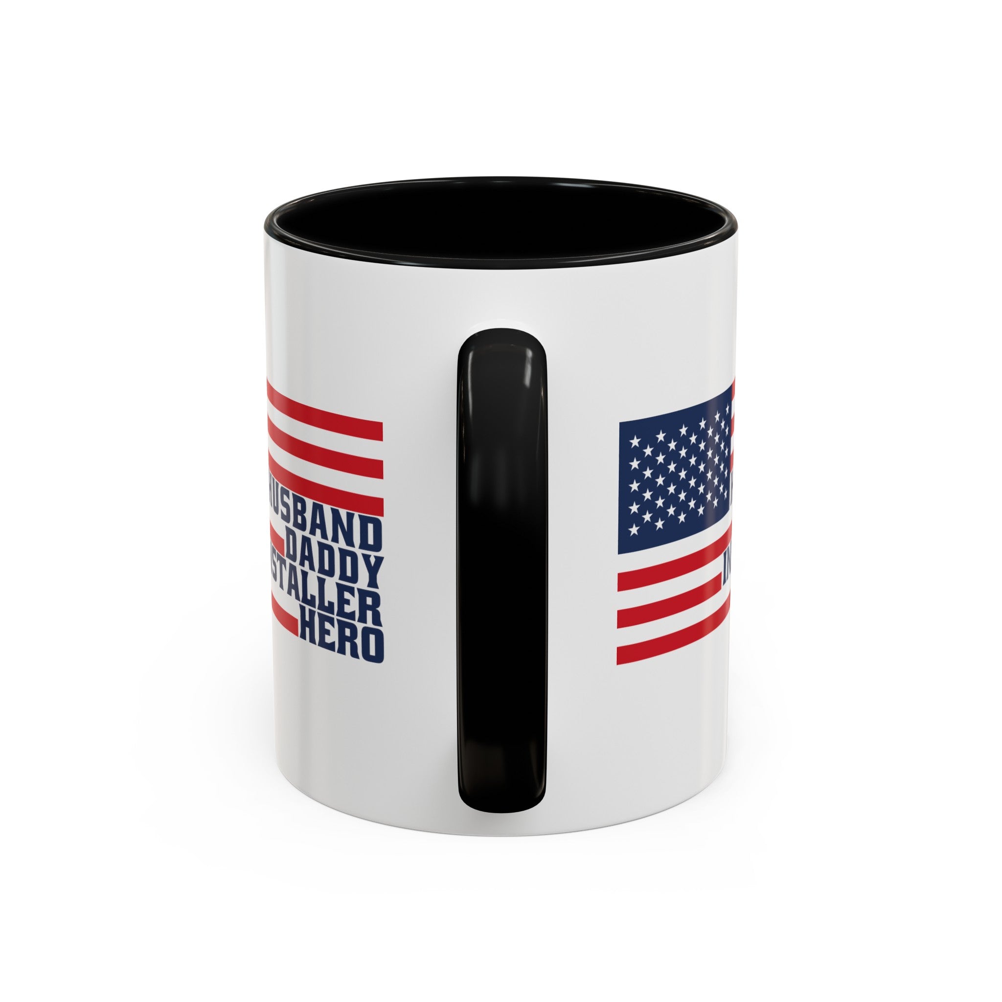 Huband, Daddy, Installer Hero American Flag Color Accent Mug