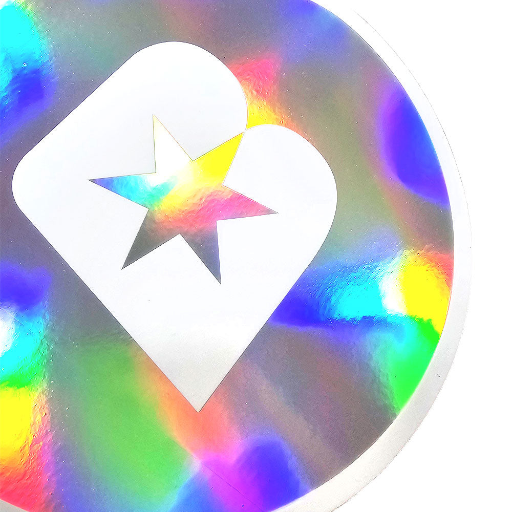 Holographic Circle Blask Sticker - 7"